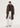 Long sable fur coat with stand-up collar